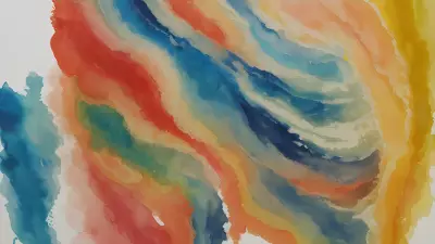 Modern Devices in Colorful Layers Exploring Postmodern Art through Watercolor