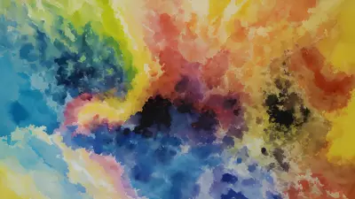 Modern Devices in Colorful Layers Exploring Postmodern Art through Watercolor
