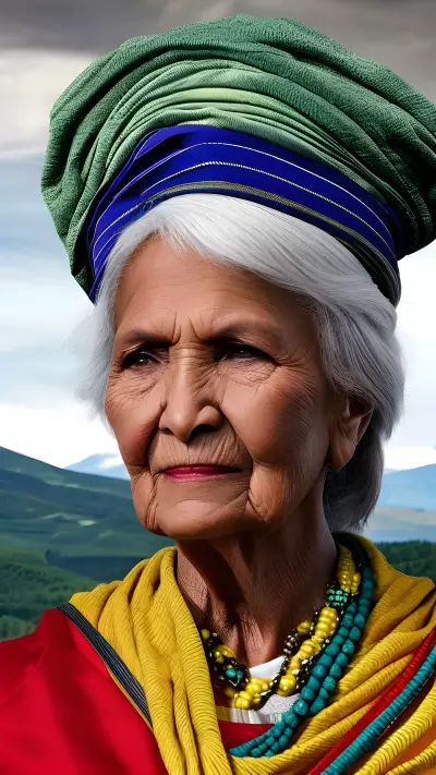 Ancient Wisdom A Cultural Pride Portrait on a Highland Plateau