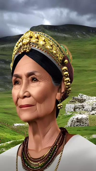 Ancient Wisdom A Cultural Pride Portrait on a Highland Plateau