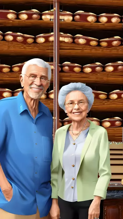 Grandfather and Grandmother Visiting their Favorite Antique Shop A Traditional Portrait