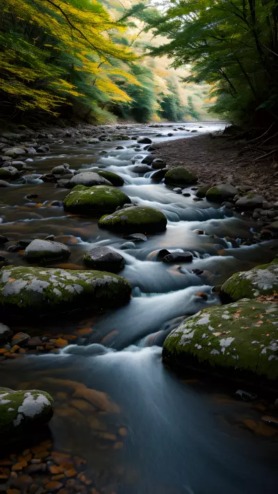Ethereal Beauty along a Dramatic River Bank