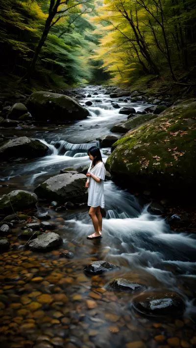 Ethereal Beauty along a Dramatic River Bank