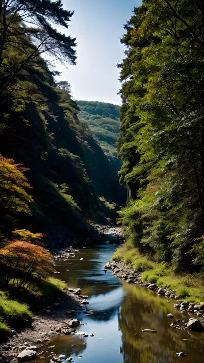 Ethereal Beauty along a Dramatic River Bank