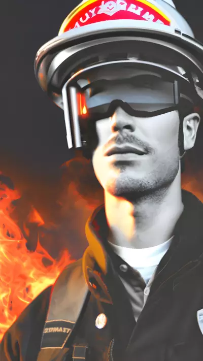 City Firefighter and His Quiet Moment in the Station