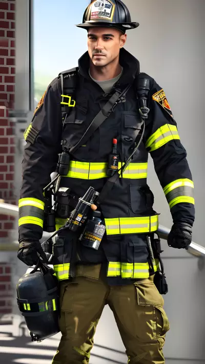 City Firefighter and His Quiet Moment in the Station