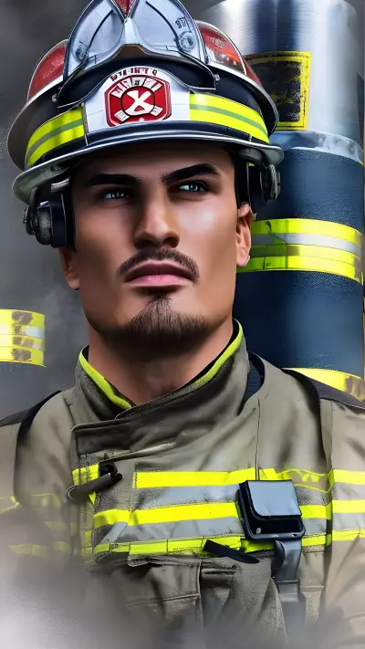 City Firefighter and His Quiet Moment in the Station