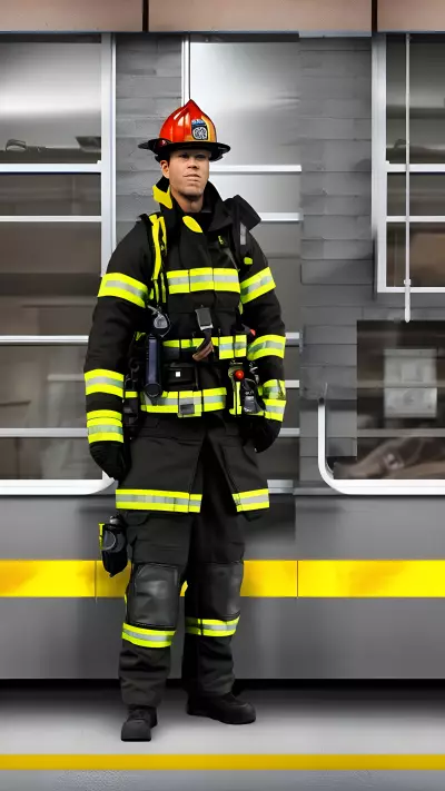 City Firefighter and His Quiet Moment in the Station