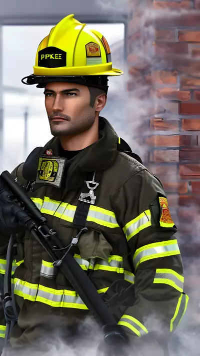 City Firefighter and His Quiet Moment in the Station