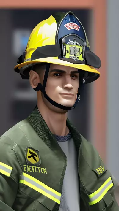 City Firefighter and His Quiet Moment in the Station