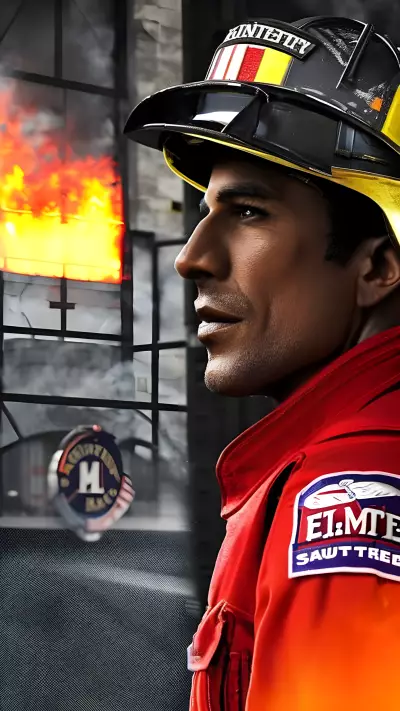 City Firefighter and His Quiet Moment in the Station