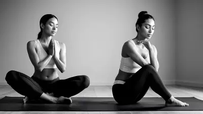 Exquisite Stillness Black and White Portraits in a Serene Yoga Studio