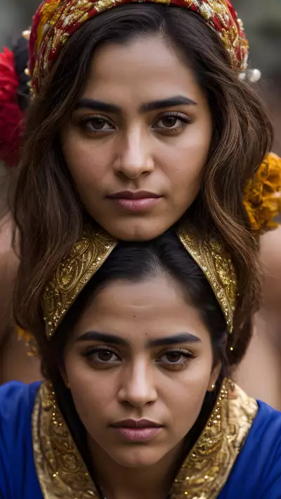 Cultural Fusion in Traditional Portraits