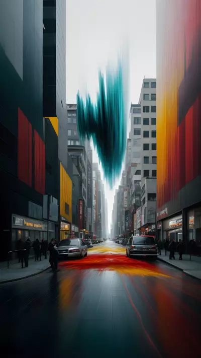 Layers of Vibrancy A Street Scene by Gerhard Richter