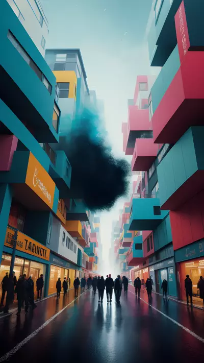 Layers of Vibrancy A Street Scene by Gerhard Richter