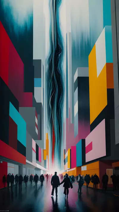 Layers of Vibrancy A Street Scene by Gerhard Richter
