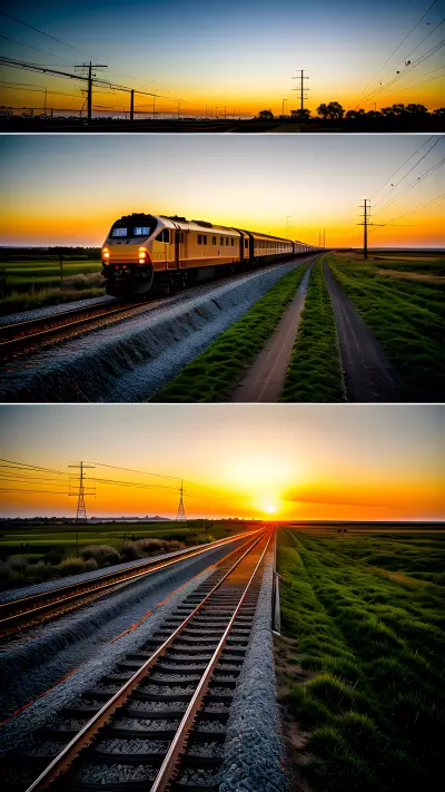 Fleeting Moments of the Sun and the Train