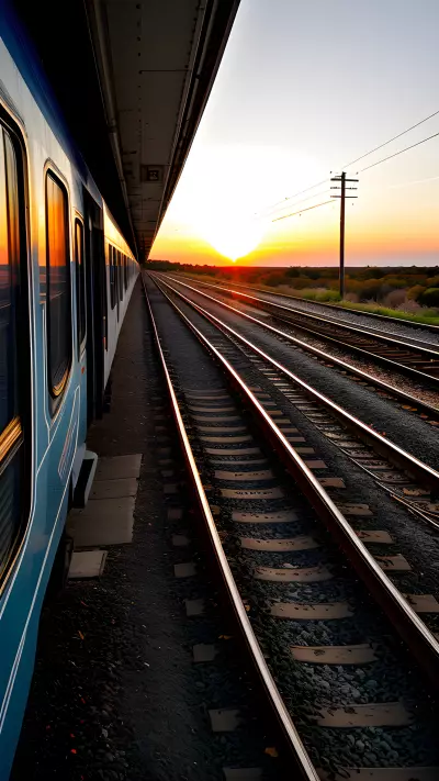 Fleeting Moments of the Sun and the Train