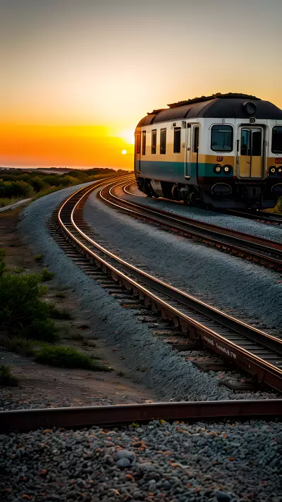 Fleeting Moments of the Sun and the Train