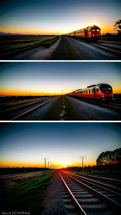Fleeting Moments of the Sun and the Train