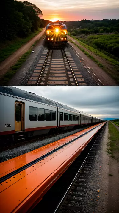 Fleeting Moments of the Sun and the Train