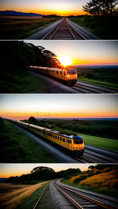 Fleeting Moments of the Sun and the Train
