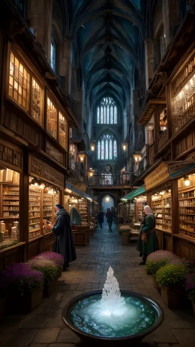 Wizard Market Mystique in Medieval City