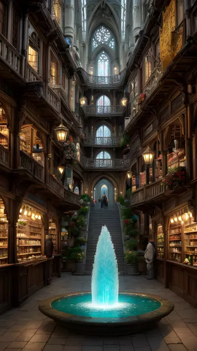 Wizard Market Mystique in Medieval City