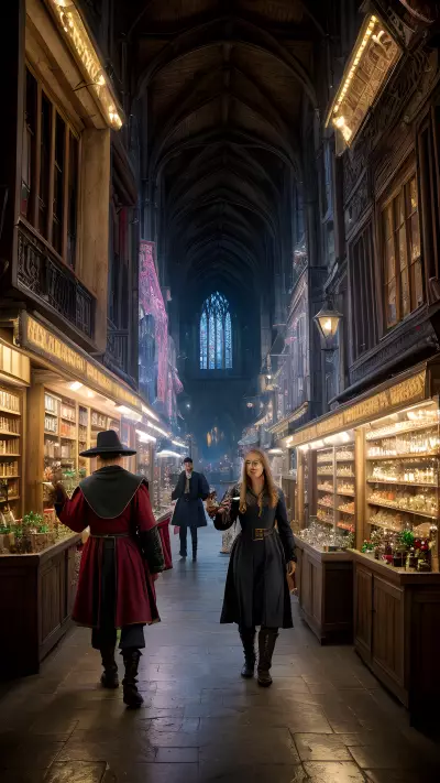 Wizard Market Mystique in Medieval City