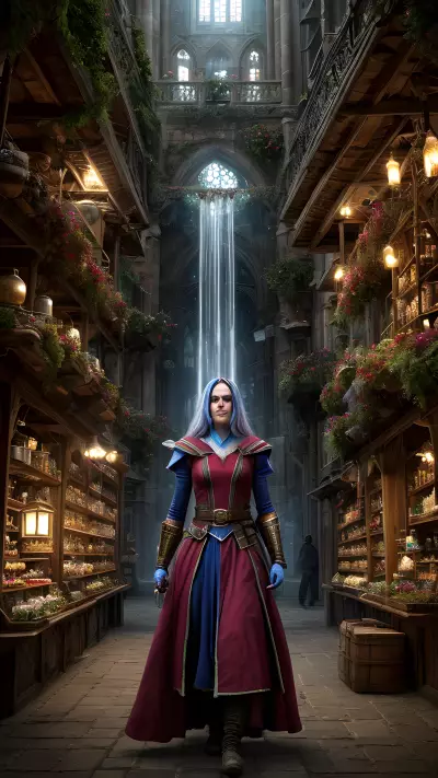 Wizard Market Mystique in Medieval City