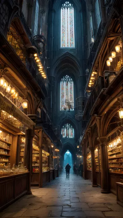 Wizard Market Mystique in Medieval City