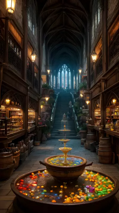 Wizard Market Mystique in Medieval City