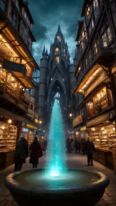 Wizard Market Mystique in Medieval City
