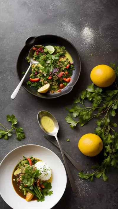Homemade Elegance Capturing the Flavors of the Garden with Fresh Ingredients and a Ladle