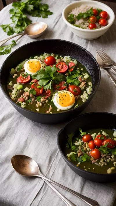 Homemade Elegance Capturing the Flavors of the Garden with Fresh Ingredients and a Ladle