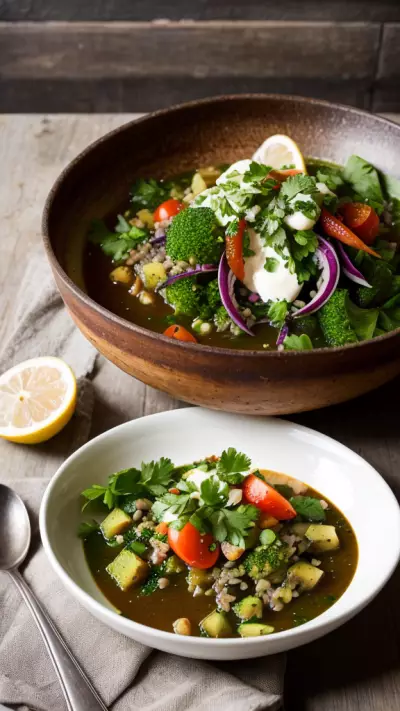 Homemade Elegance Capturing the Flavors of the Garden with Fresh Ingredients and a Ladle
