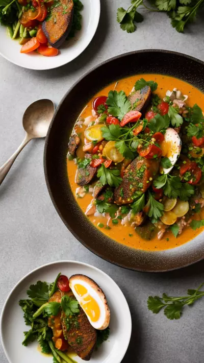 Homemade Elegance Capturing the Flavors of the Garden with Fresh Ingredients and a Ladle