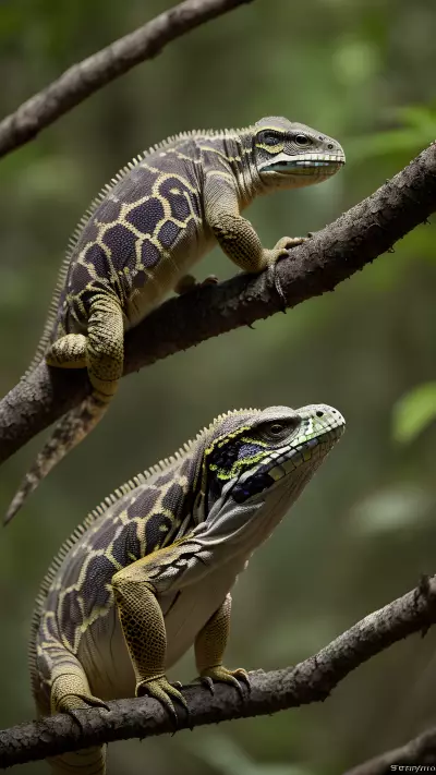 Amidst Untamed Nature Capturing Intimate Moments of Wild Reptiles in their Interconnected Habitats