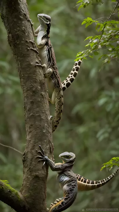 Amidst Untamed Nature Capturing Intimate Moments of Wild Reptiles in their Interconnected Habitats