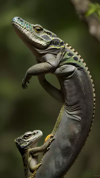 Amidst Untamed Nature Capturing Intimate Moments of Wild Reptiles in their Interconnected Habitats