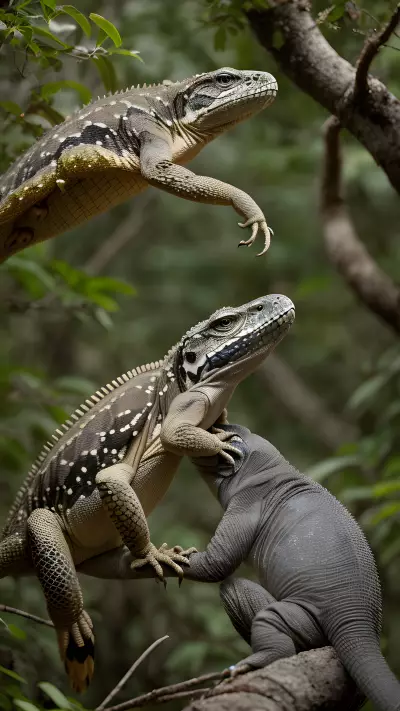 Amidst Untamed Nature Capturing Intimate Moments of Wild Reptiles in their Interconnected Habitats