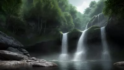 Serpentine Guardians at the Enchanting Waterfall