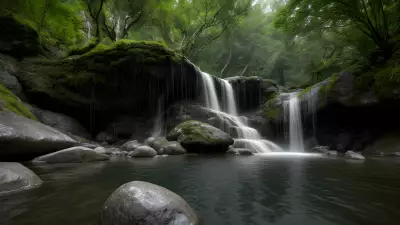 Serpentine Guardians at the Enchanting Waterfall