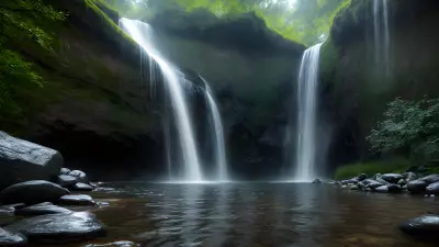 Serpentine Guardians at the Enchanting Waterfall