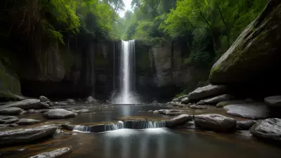 Serpentine Guardians at the Enchanting Waterfall