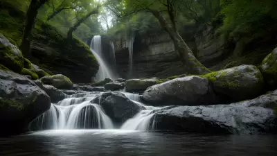 Serpentine Guardians at the Enchanting Waterfall