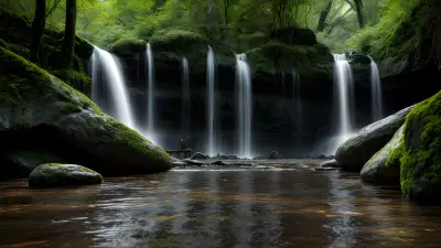 Serpentine Guardians at the Enchanting Waterfall