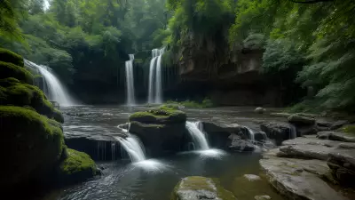 Serpentine Guardians at the Enchanting Waterfall