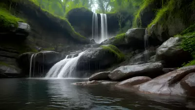 Serpentine Guardians at the Enchanting Waterfall