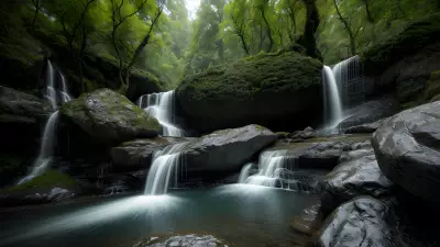 Serpentine Guardians at the Enchanting Waterfall